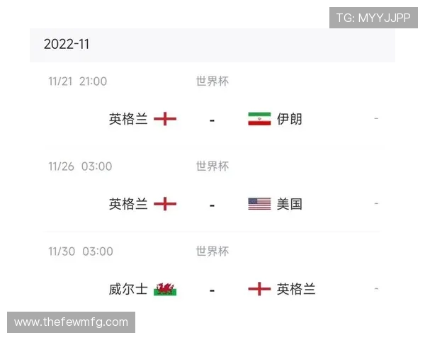 英格兰世界杯小组赛赛程一览